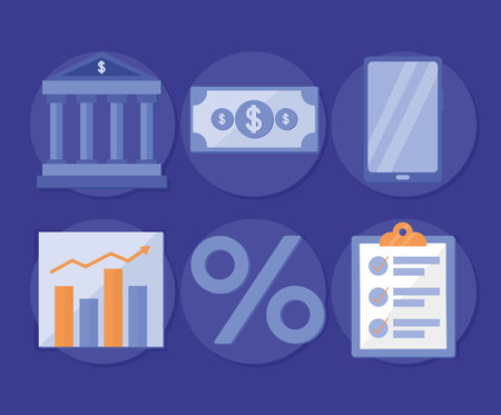 money income iconsのイラスト素材