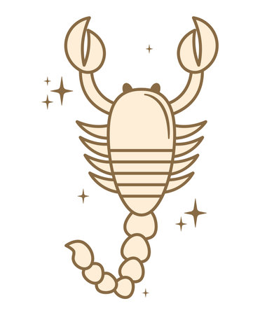 beige scorpion constellationのイラスト素材