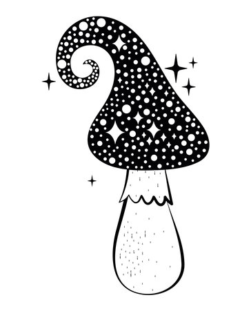 pretty black mushroomのイラスト素材
