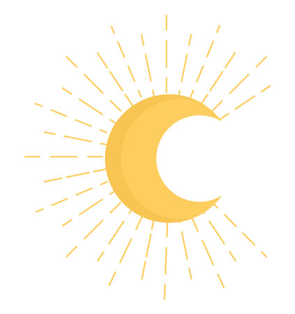 moon with raysのイラスト素材