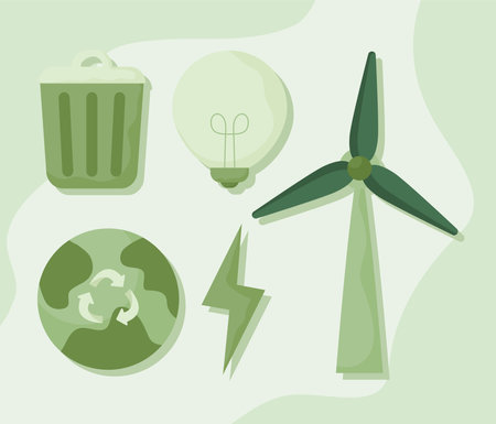 sustainable living elementsのイラスト素材