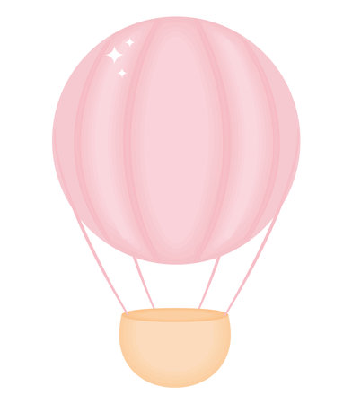 pink hot air balloonのイラスト素材