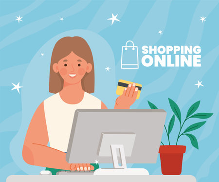 online shopping cardのイラスト素材