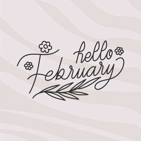 cartel of hello februaryのイラスト素材
