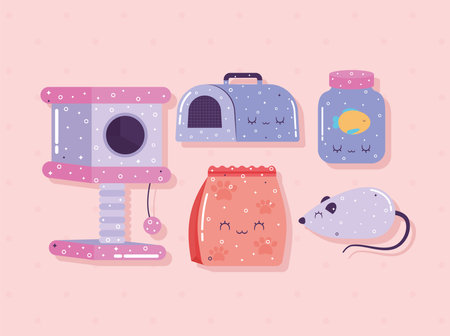 pets items setのイラスト素材
