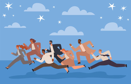 business persons runningのイラスト素材