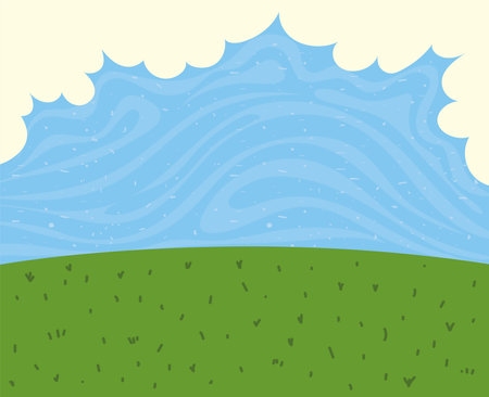grass landscape illustrationのイラスト素材