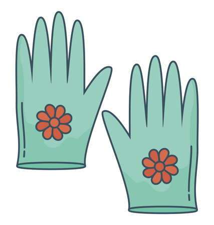 gardening gloves designのイラスト素材