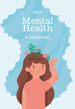 card of mental healthのイラスト素材