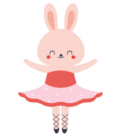 rabbit dancer of balletのイラスト素材
