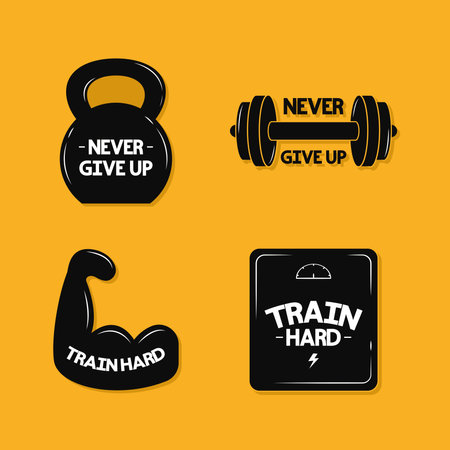 four fitness itemsのイラスト素材
