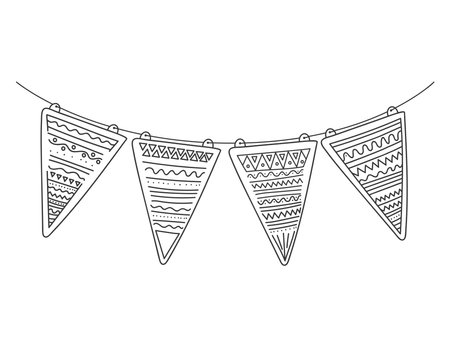 mexican garlands designのイラスト素材