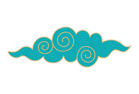 blue chinese cloudのイラスト素材