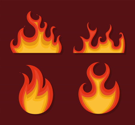 colored flames groupのイラスト素材