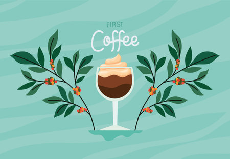 poster of first coffeeのイラスト素材