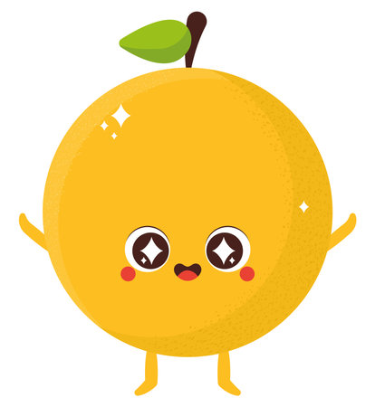 kawaii orange illustrationのイラスト素材