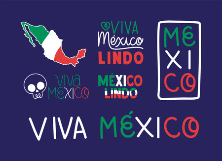 mexico items setのイラスト素材