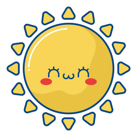 kawaii sun designのイラスト素材