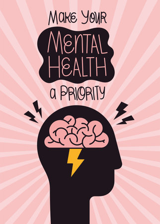 world mental health cardのイラスト素材