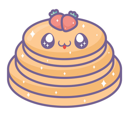 kawaii pancakes designのイラスト素材
