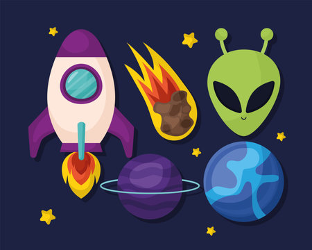 space items setのイラスト素材