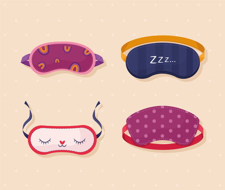 four sleeping maskのイラスト素材