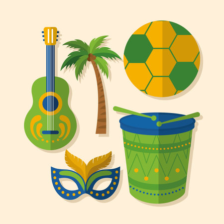 five brazilian iconsのイラスト素材