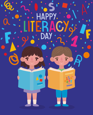 happy literacy day invitationのイラスト素材