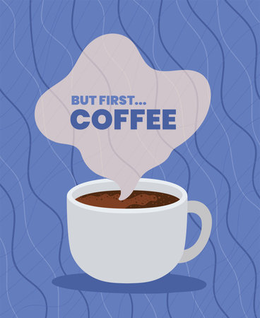 coffee mug posterのイラスト素材