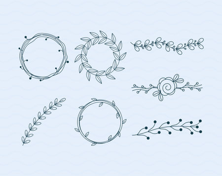 nature ornaments setのイラスト素材