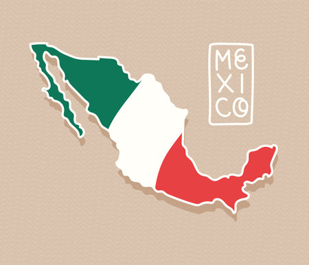 poster of mexico mapのイラスト素材
