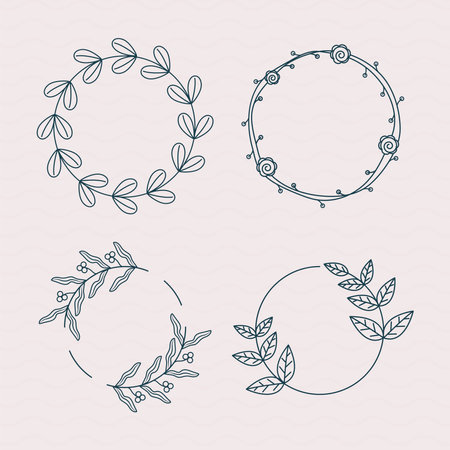 nature ornaments bundleのイラスト素材