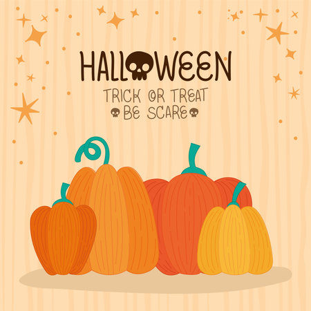 halloween invitation with pumpkinsのイラスト素材