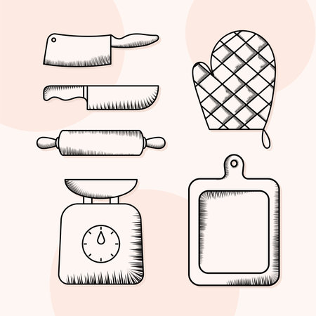 kitchen utensils groupのイラスト素材