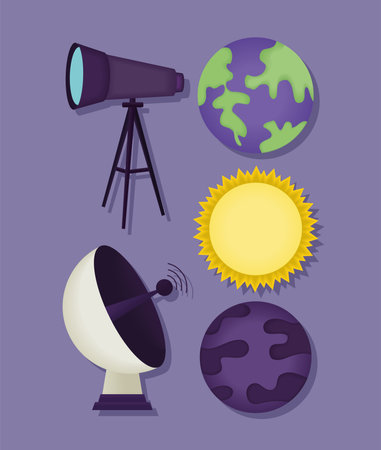 universe icons setのイラスト素材