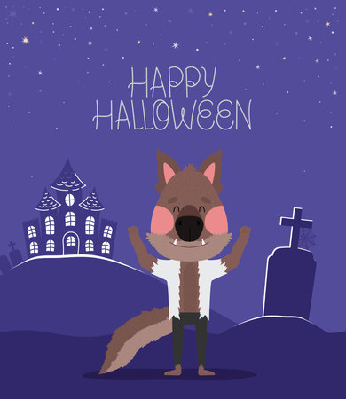 cartel of happy halloweenのイラスト素材