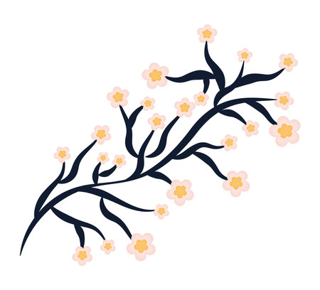 tree branch with flowersのイラスト素材