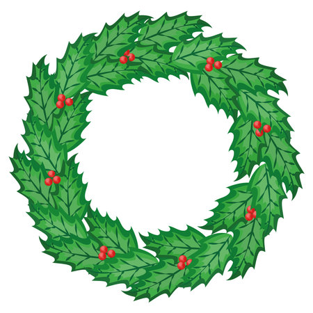 mistletoe wreath designのイラスト素材