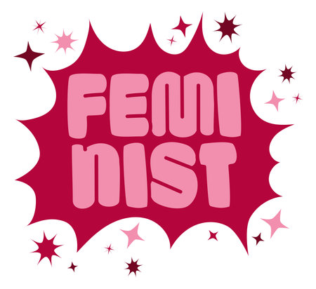 pink feminist letteringのイラスト素材