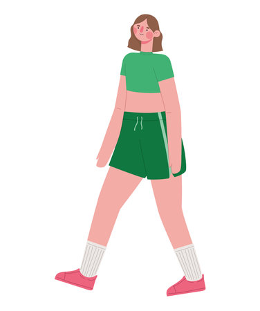 lady in sportswearのイラスト素材