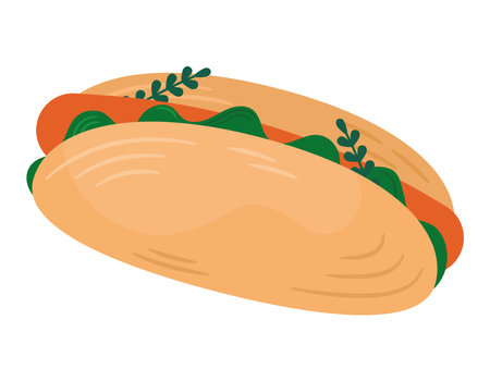 healthy hot dogのイラスト素材