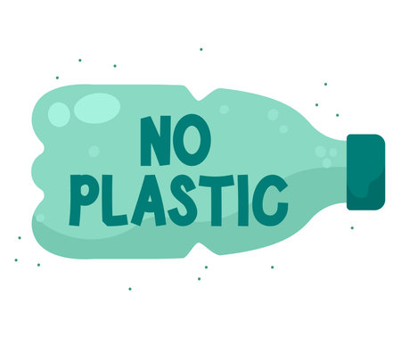 no plastic letteringのイラスト素材