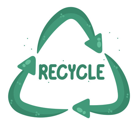 recycle symbol and letteringのイラスト素材
