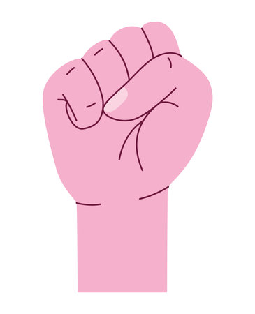 pink fist illustrationのイラスト素材