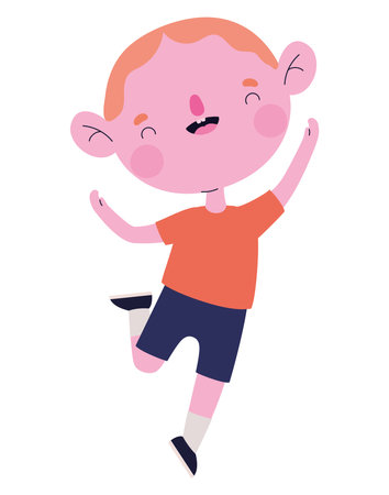 jumpin happy boyのイラスト素材