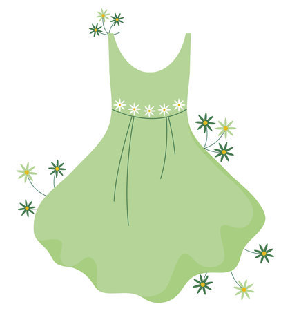 green sustainable dressのイラスト素材