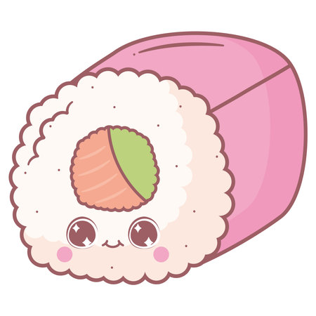 pink sushi rollのイラスト素材