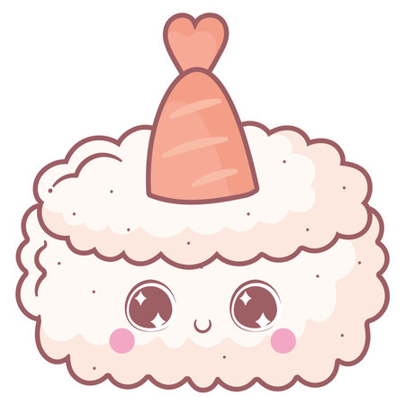 kawaii shrimp sushi designのイラスト素材