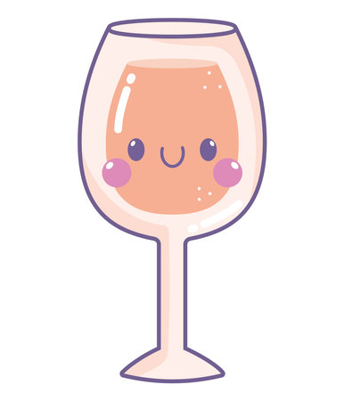 kawaii wine glass cupのイラスト素材