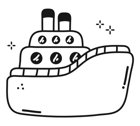 hand drawn shipのイラスト素材